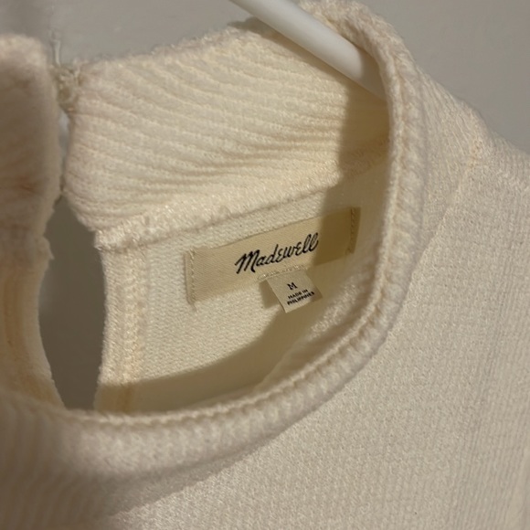 NWOT Madewell Weavemix Mock Neck Bubble Sleeve Top Women’s Medium - Picture 3 of 8